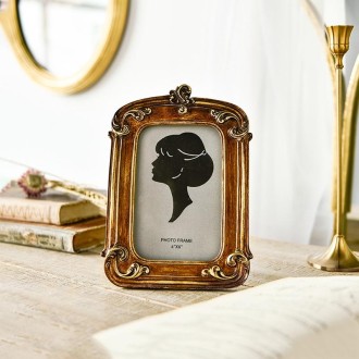 Retro Imitation Wood Home Decor Photo Frames, Spec: Square-6 inches