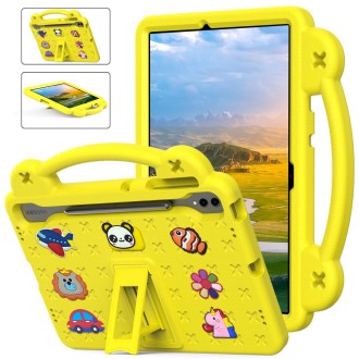 For Samsung Galaxy S7 FE 12.4 T730 / T736 Handle Kickstand Children EVA Shockproof Tablet Case(Yellow)