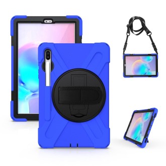 For Samsung Galaxy Tab S6 10.5 inch T860 / T865 Shockproof Colorful Silicone + PC Protective Case with Holder & Shoulder Strap &