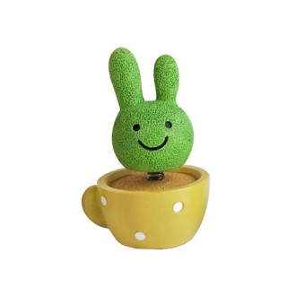 Cute Shaking Head Spring Car Decoration Cake Baking Mini Potted Resin Decoration, Specification: Rabbit