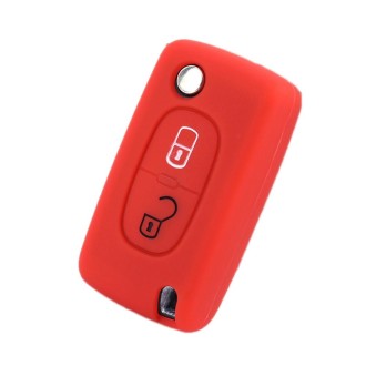 2pcs Car Key Cover for Peugeot 206/207/4008/3008 Citroen Sega/Triumph/C5(Red)