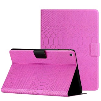 For Samsung Galaxy Tab A 10.1 2019 T510 Solid Color Crocodile Texture Leather Tablet Case(Rose Red)