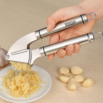 Food Grade 304 Stainless Steel Garlic Press Presser Crusher Slicer