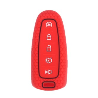 For Ford Edge/Explorer 2pcs 5-Button Key Silicone Case(Red)