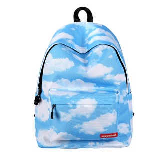 Cloud Pattern Print Travel Backpack School Shoulders Bag for Girls, Size: 40cm x 30cm x 17cm