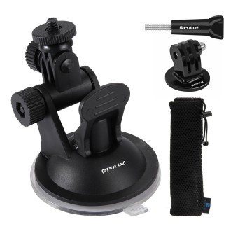 PULUZ Car Suction Cup Mount with Screw & Tripod Mount Adapter & Storage Bag for GoPro Hero11 Black / HERO10 Black /9 Black /8 Bl