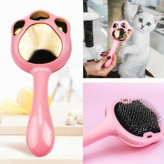 Footprint Pet Hair Removal Comb Dog Cat Hair Remover(Pink)