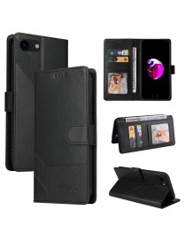 For iPhone SE 2022 / SE 2020 / 8 / 7 GQUTROBE Skin Feel Magnetic Leather Phone Case(Black)