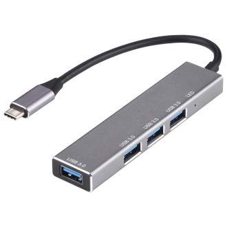 3019T 4 x USB 3.0 to USB-C / Type-C Aluminum Alloy HUB Adapter with LED Indicator