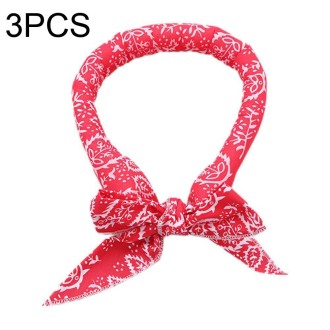 3 PCS Summer Cooling Bandana Neck Wraps Scarf For Women Men Kids Pet, Color: Red Leaves 