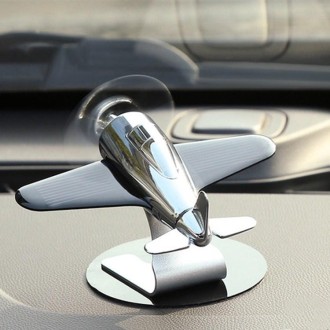 Aromatherapy Decorations for Cars Solar Aircraft Car Decorations(Silver)