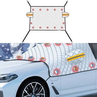 SUITU R-3945 Car Winter Front Glass Snow Shield Defrost Sunshade Thickened Car Clothing, Style: 12 Magnets Quilt