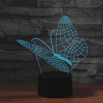 Butterfly Shape 3D Colorful LED Vision Light Table Lamp, Charging Touch Version