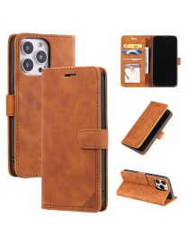 For iPhone 13 Pro Skin Feel Anti-theft Brush Horizontal Flip Leather Phone Case For iPhone13 Pro(Brown)