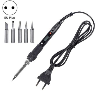 Metallic LCD Temperature Regulating Soldering Iron And Soldering Iron Tip Set Electric Soldering Iron Welding Tool(220V EU Plug 