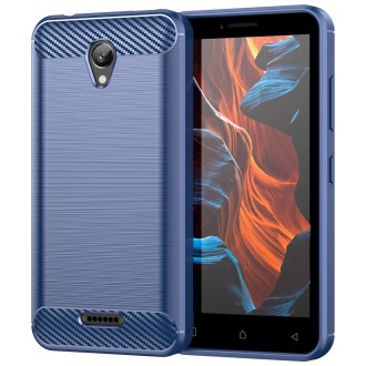 For Lenovo Vibe A Plus Brushed Texture Carbon Fiber TPU Phone Case(Blue)