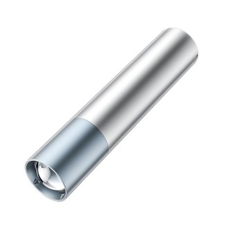 2600mAh LED Outdoor Strong Lighting Lithium Battery Flashlight, Color: Zoom Silver 