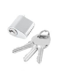 Fire Door Lock Cylinder Door Latch Fittings With Key, Model: Aluminum Core Non-Interlocking+3 Keys