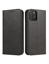 For iPhone 13 Pro Max Calf Texture Magnetic Horizontal Flip Leather Case with Holder & Card Slots & Wallet (Black)