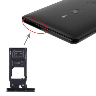 SIM Card Tray + Micro SD Card Tray for Sony Xperia XZ3(Black)