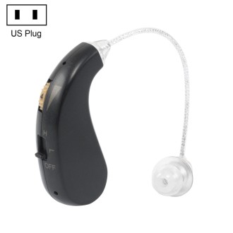 Portable Rechargeable Invisible Hearing Aid US Plug(Black)