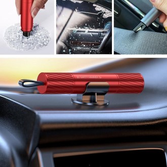 Vehicle-Mounted Multifunctional Broken Window Escape Safety Hammer(Red)