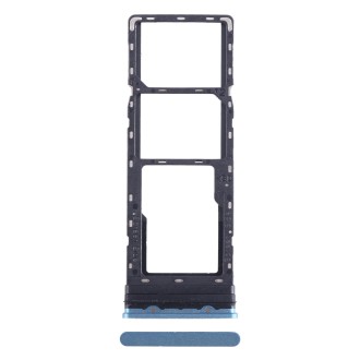 For Tecno Phantom X SIM Card Tray + SIM Card Tray + Micro SD Card Tray (Blue)