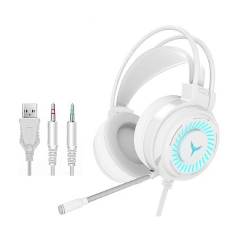 2 PCS G58 Head-Mounted Gaming Wired Headset with Microphone, Cable Length: about 2m, Color:White Colorful 3.5mm Version