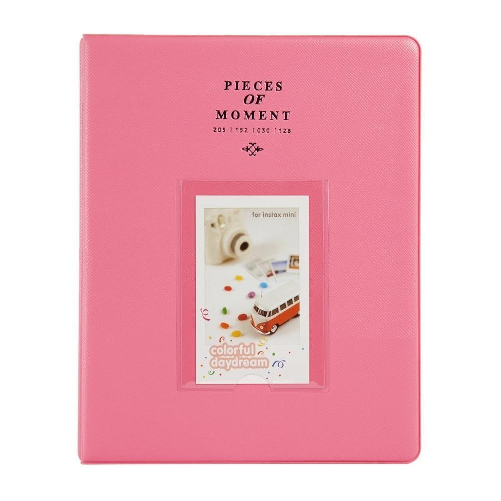 128 Pockets Photo Book Album Name Card Holder for Fujifilm Instax Mini 8 /7s /70 /25 /50s /90(Peach Color)