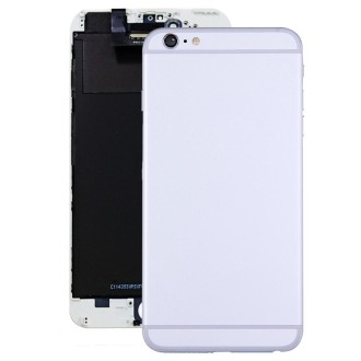 Full Housing Back Cover with Power Button & Volume Button Flex Cable for iPhone 6 Plus(Silver)