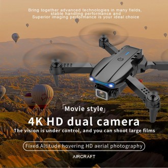 E99 Max 2.4G WiFi Foldable 4K HD Camera RC Drone Quadcopter Toy, Dual Camera (Grey)