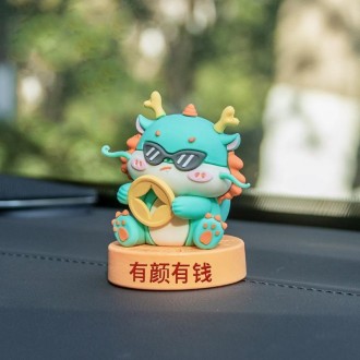 Car Dragon Auspicious Aromatherapy Ornaments Cute Decoration, Style: Pretty & Rich 9905A