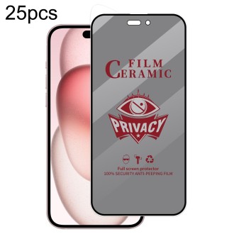 For iPhone 15 Plus 25pcs Full Coverage Privacy Ceramic Film