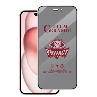 For iPhone 15 Plus Full Coverage Privacy Ceramic Film