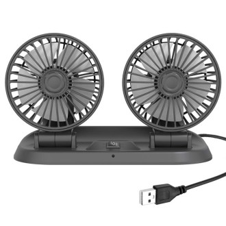 F410 USB 5V Car Dual-head Folding Electric Cooling Fan with Temporary Temporary Parking Card