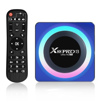 Acrylic X88 Pro 13 8K Ultra HD Android 13.0 Smart TV Box with Remote Control, RK3528 Quad-Core, 2GB+16GB(US Plug)