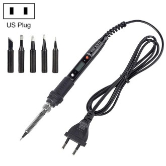 Metallic LCD Temperature Regulating Soldering Iron And Soldering Iron Tip Set Electric Soldering Iron Welding Tool(110V US Plug 