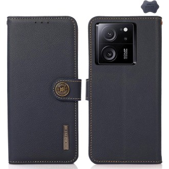 For Xiaomi Redmi K60 Ultra / 13T KHAZNEH Custer Texture RFID Genuine Leather Phone Case(Blue)