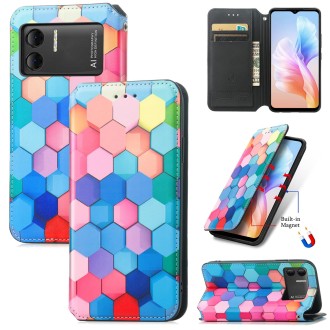 For DOOGEE X98 Pro / X98 CaseNeo Colorful Magnetic Leather Phone Case(Colored Squares)