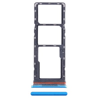 For Infinix Smart 6 X6511B SIM Card Tray + SIM Card Tray + Micro SD Card Tray (Blue)