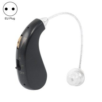 Portable Rechargeable Invisible Hearing Aid EU Plug(Black)