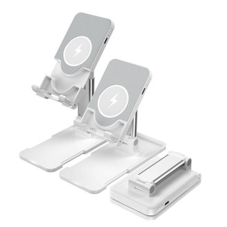 LK021 15W MagSafe Folding Wireless Charger Phone Holder(White)