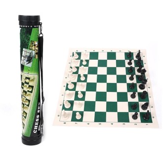  51 x 8cm Bucket Plastic Chess Foldable Leather Chess Board