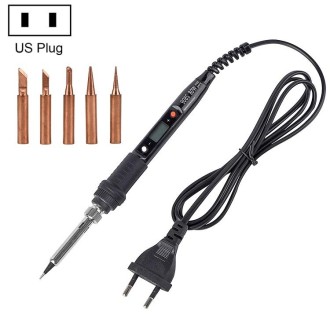 Metallic LCD Temperature Regulating Soldering Iron And Soldering Iron Tip Set Electric Soldering Iron Welding Tool(110V US Plug 