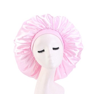 3 PCS TJM-405A Large Satin Round Hat Stretch Wide Brim Night Hat Chemotherapy Hat, Size: One Size(Pink)