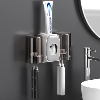 Couple Wall Mounted Toothbrush Holder Automatic Squeeze Toothpaste Device,Spec: Ordinary White