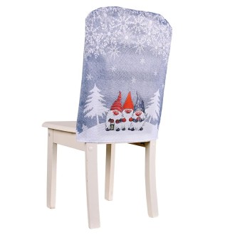 Christmas Cartoon Forest Snowflake Chairs Cover Decorative Supplies(Gray)