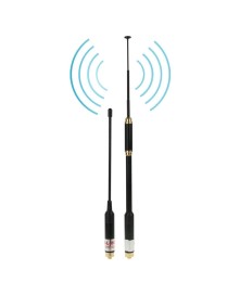AL-800 Dual Band 144/430MHz High Gain SMA-F Telescopic Handheld Radio Dual Antenna for Walkie Talkie, Antenna Length: 22cm / 86c