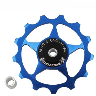 MEROCA Metal Bearings Mountain Bike Road Bike Rear Derailleur Guide Wheel 11T/13T Guide Wheel, Specification:13T, Color:Blue