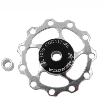 MEROCA Metal Bearings Mountain Bike Road Bike Rear Derailleur Guide Wheel 11T/13T Guide Wheel, Specification:11T, Color:Silver